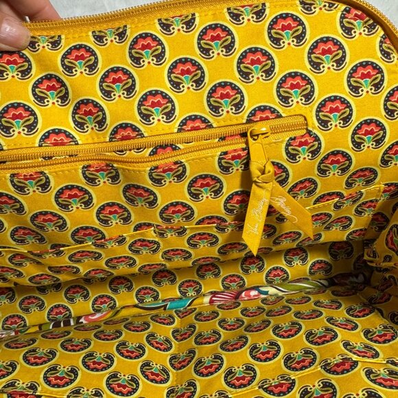 Vera Bradley Bowler Bag FALL 2012 Retired "PROVENCAL" Yellow floral pattern - Picture 6 of 12